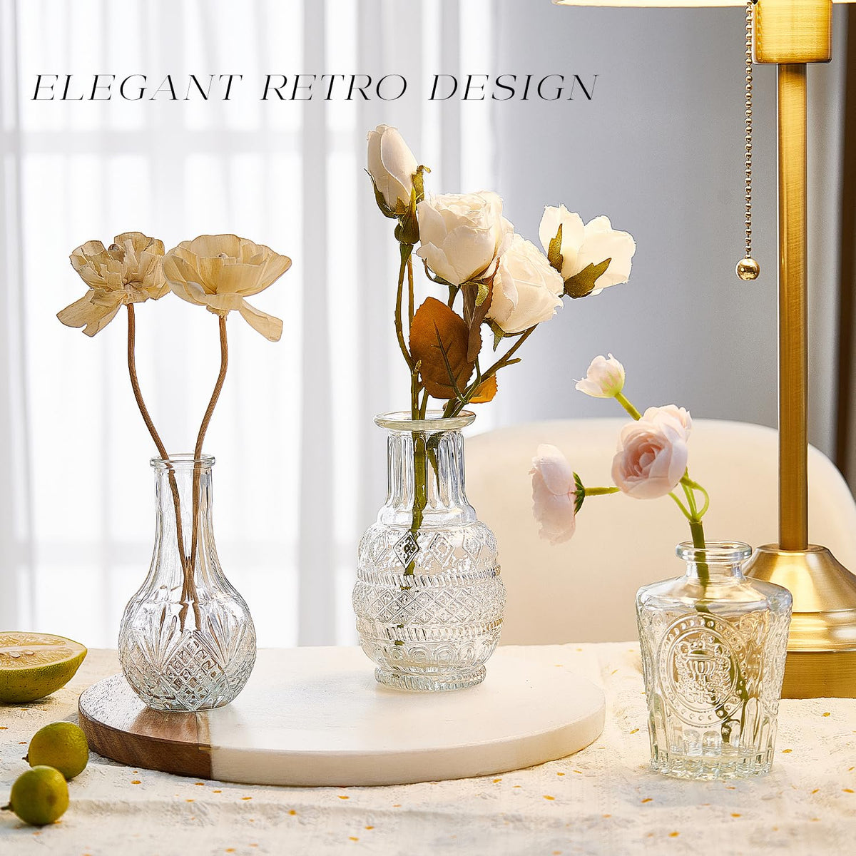 BJONKZ glass bud vases on desk decoration enhances workspace mood