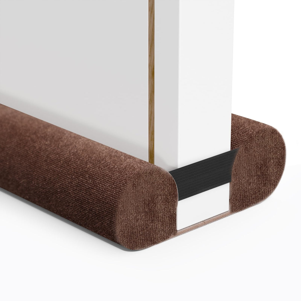 BKSAI upgraded door draft stopper close-up showing brown fabric seal blocking drafts.