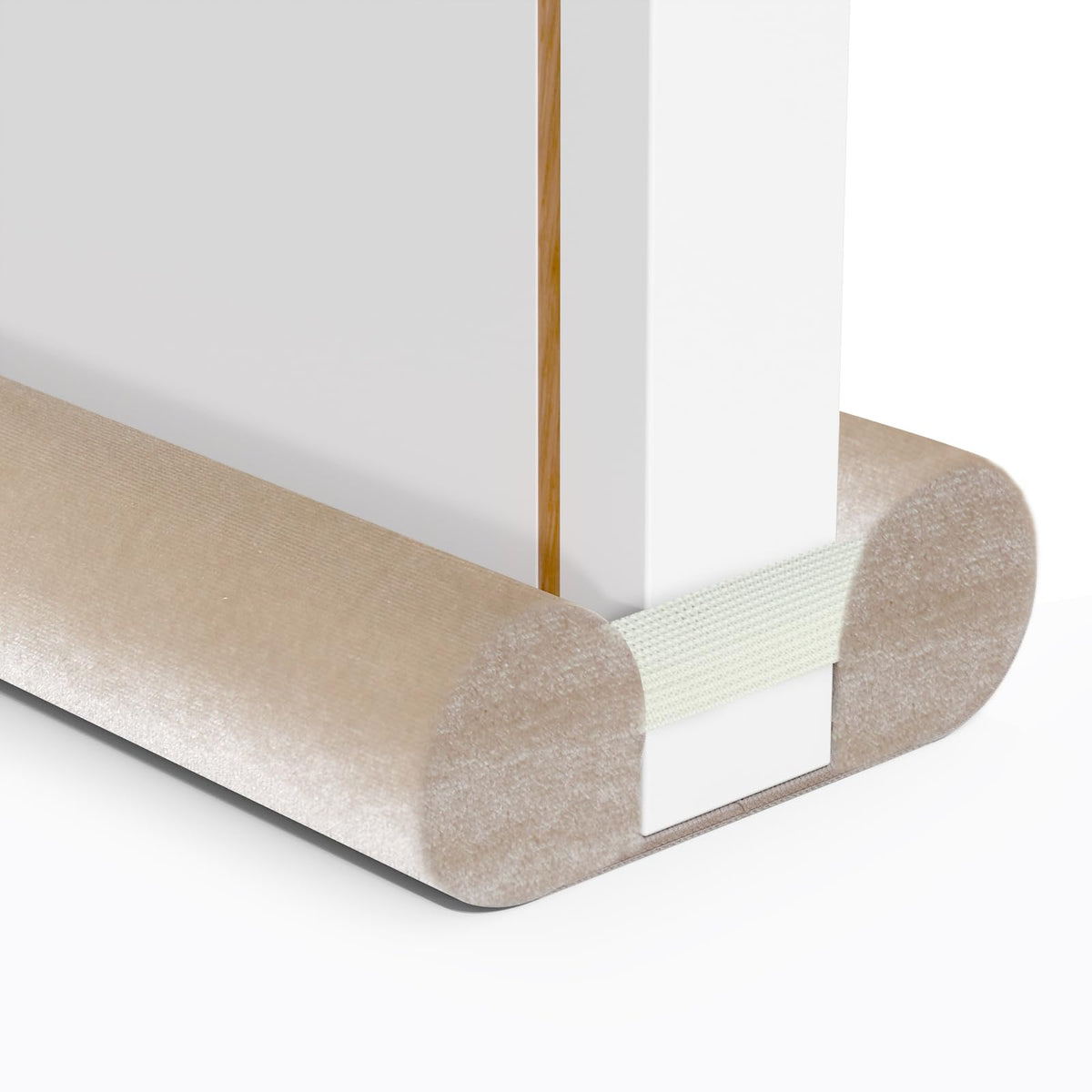 BKSAI Upgraded Door Draft Stopper front view with seamless beige fit reduces drafts