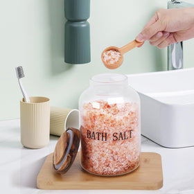 BKYFPQ wooden scoop adds rustic charm while enabling measured dispensing.