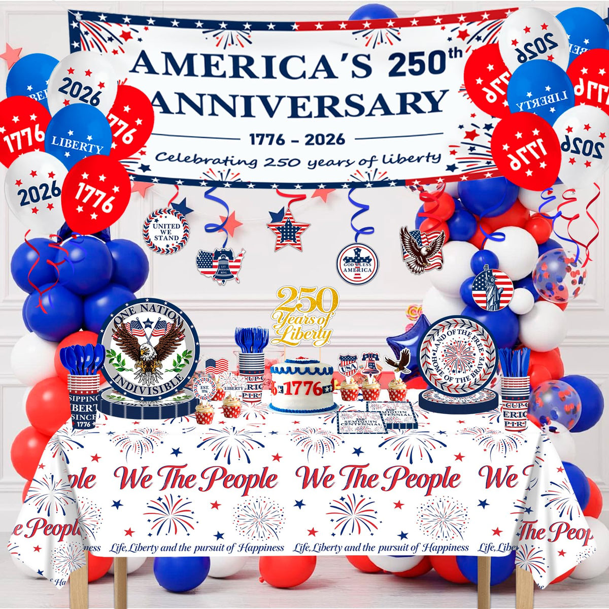 BKYVFDP 250th dinner plates highlight durability and patriotic flair for tasty servings