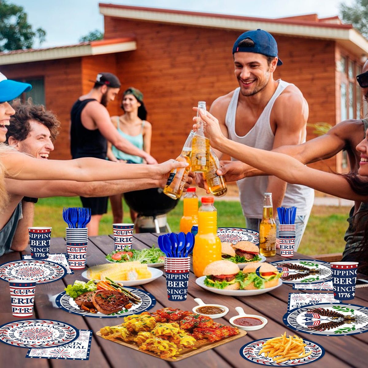 BKYVFDP 250th napkins add cleanup friendly practicality with patriotic styling
