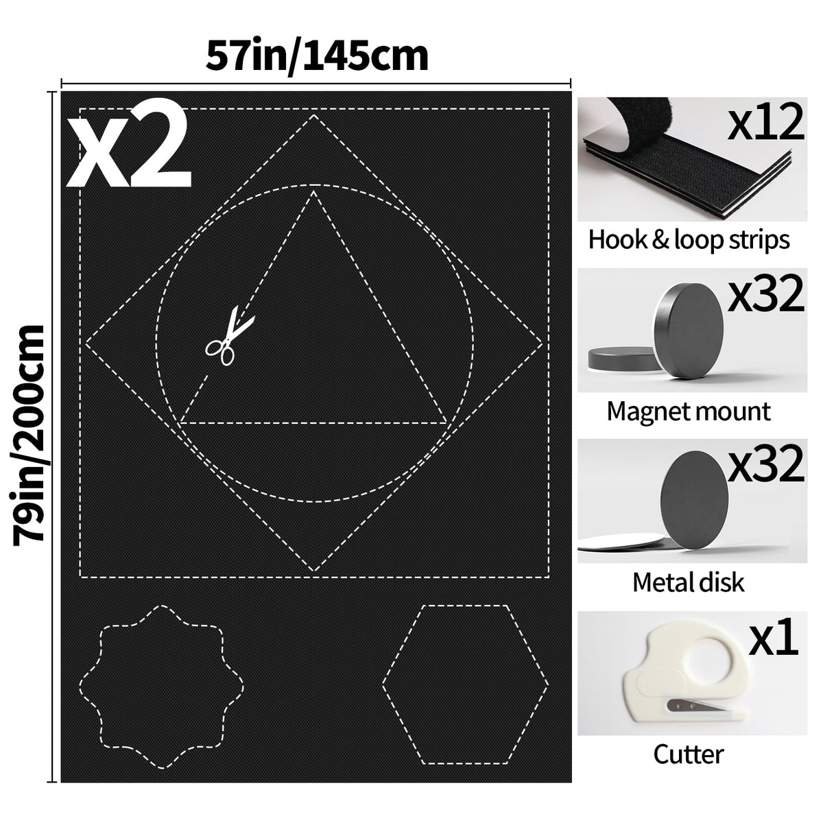 BKSAI 2-pack blackout window cover ships with magnets.