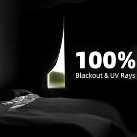 BKSAI magnetic no-drill window cover shown for travel use.
