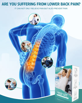 BLABOK inflatable lumbar pillow car-seat setup eases lower back tension on drives