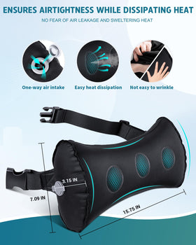 BLABOK inflatable lumbar pillow office-chair setup encourages comfortable upright sitting
