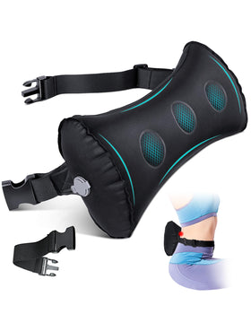 BLABOK inflatable lumbar pillow for travel use supports posture during long flights