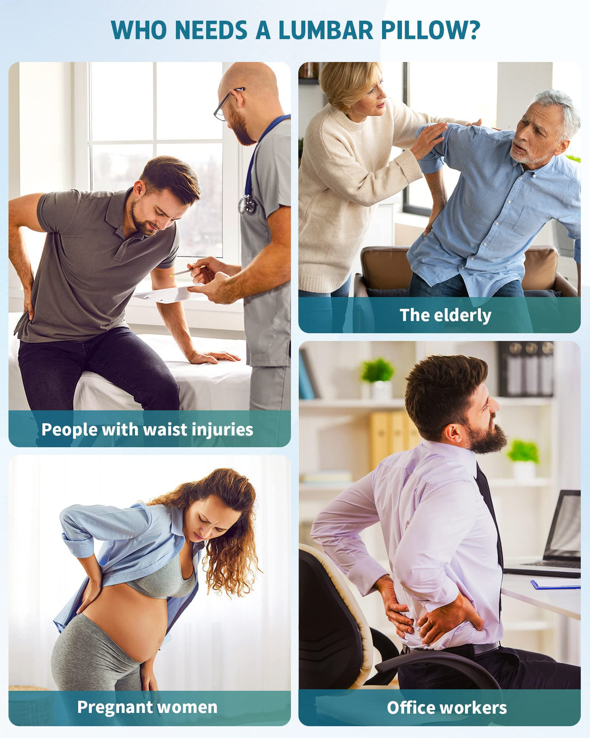 BLABOK inflatable lumbar pillow inflation valve enables quick adjustments