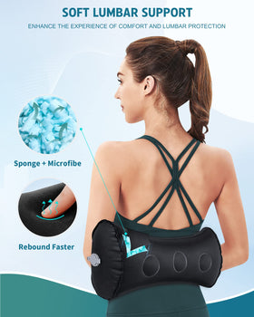 BLABOK lumbar pillow TPU material closeup highlights skin-friendly, durable construction
