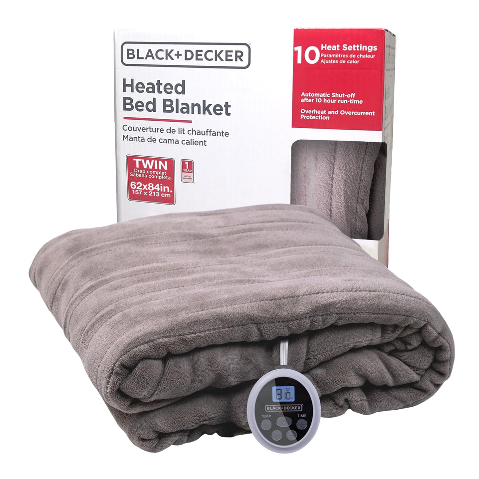 BLACK+DECKER heated blanket rapid-heat feature for quick warmth.