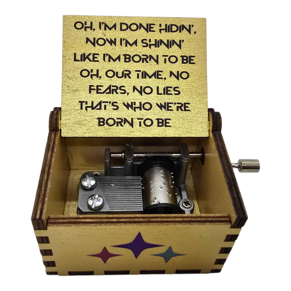 Black Bazaar kpop music box plays Golden, a compact collectible for fans.