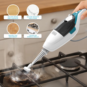 Black+Decker 1500W steam power for tough grime on tile and grout.