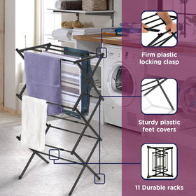 Black+Decker flat-surface top tier for sweaters and delicate items.