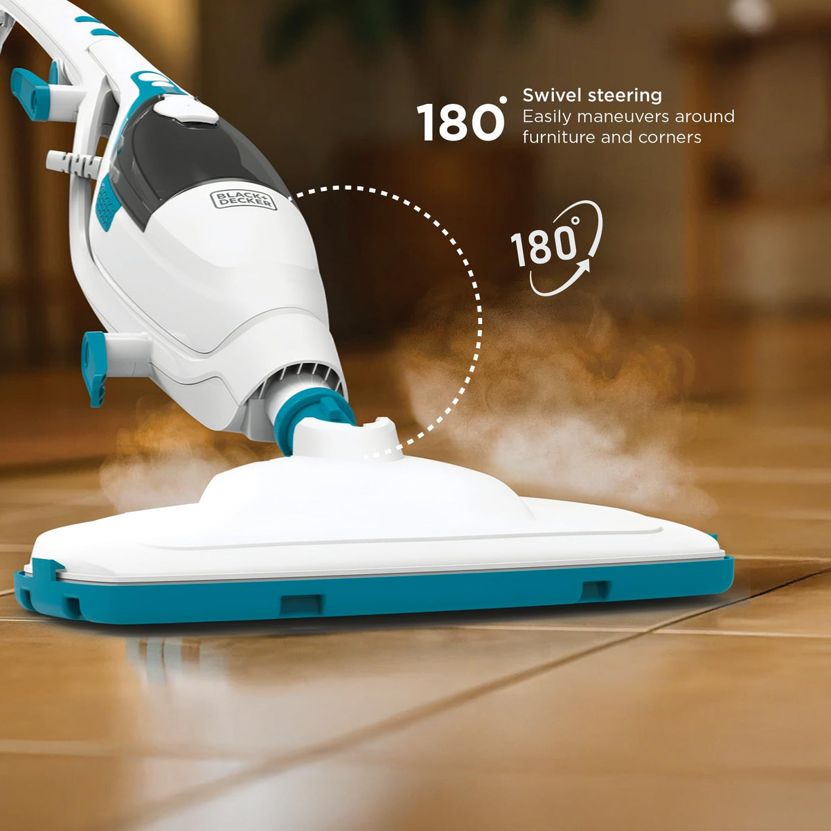 BLACK+DECKER 30-second heat-up for fast, efficient cleaning sessions.