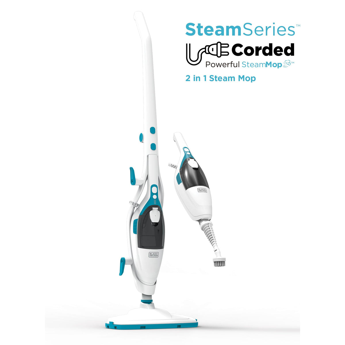 BLACK+DECKER included cloths and brushes aid efficient grime removal.