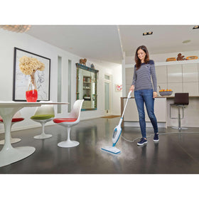 BLACK+DECKER Steam Mop includes microfiber pad and jack plug for setup