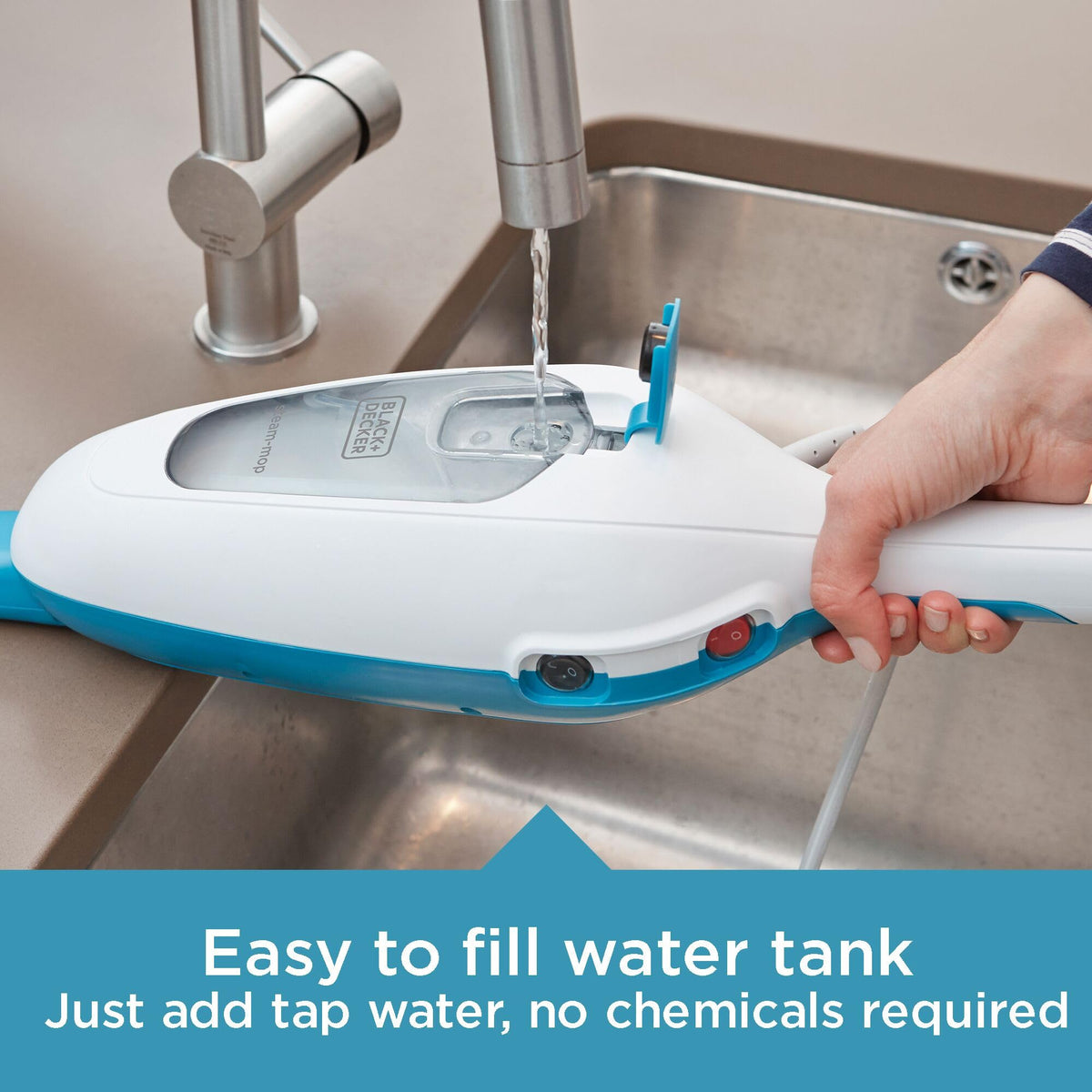 BLACK+DECKER Steam Mop microfiber pad gliding smoothly on floors