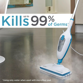 BLACK+DECKER Steam Mop safe on sealed surfaces like hardwood, tile, and laminate