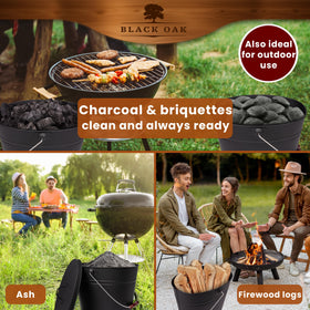Sturdy lid bracket and wooden handle enable clean, spill-free transport.