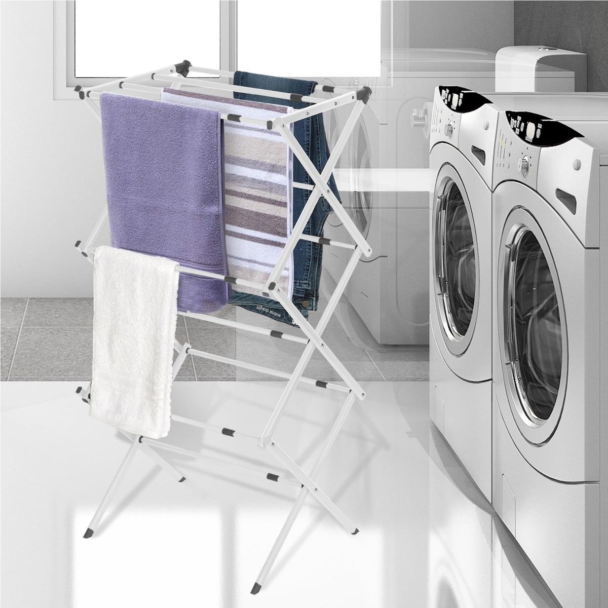 BLACK+DECKER durable lightweight steel rack suitable for indoor drying.