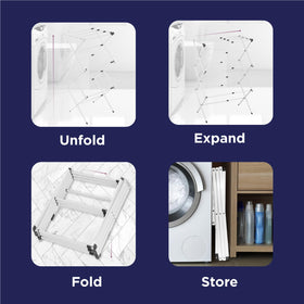 BLACK+DECKER portable drying rack for indoor and sheltered outdoor use.