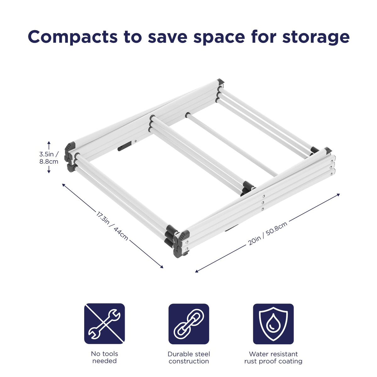 BLACK+DECKER rack showcases stable structure to prevent collapse during use.