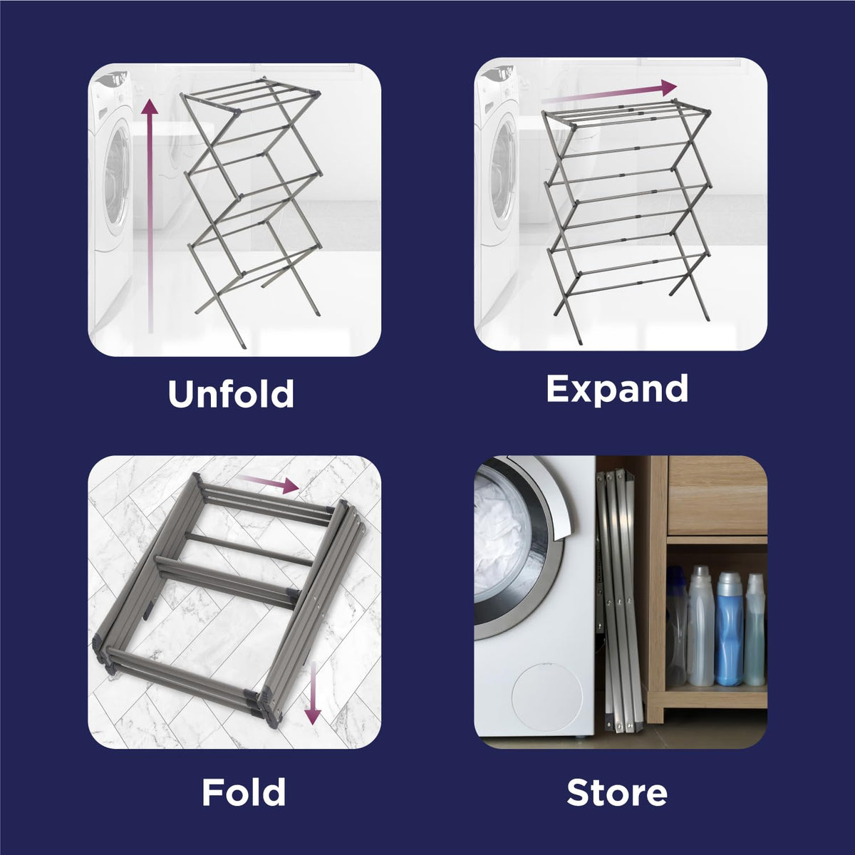 Black+Decker 3-tier rack ready for indoor or outdoor use.