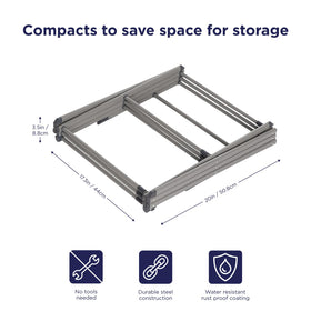 Black+Decker 3-tier expandable drying rack fully expanded for efficient air drying.