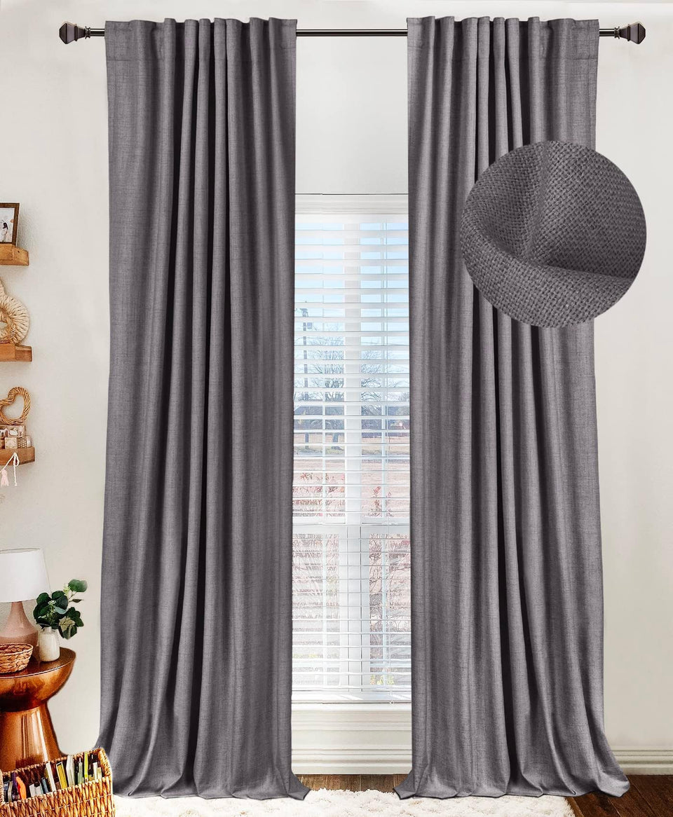 100% Blackout Shield bedroom curtains setup showing full light control and privacy.