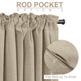 Two-panel packaging showcases the 50 by 108 inch curtains.