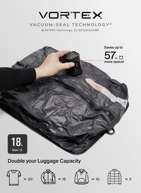 BlackVoyage bag uses durable polyester and TPU for long-lasting travel use.