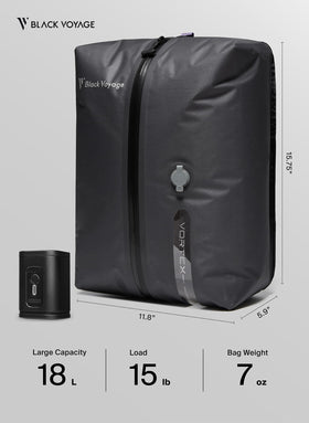 BlackVoyage 2-pack keeps spare bags ready for trips.