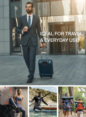 BlackVoyage privacy-gray exterior keeps outfits discreet at security checks.