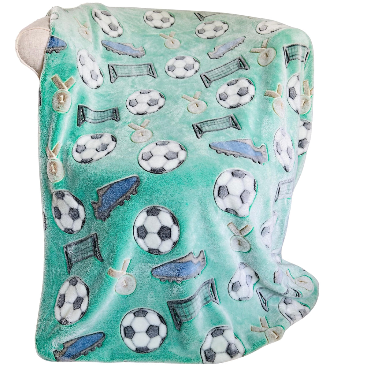 Generous 50x60 inch size from Blanket Buddies covers comfy snuggles