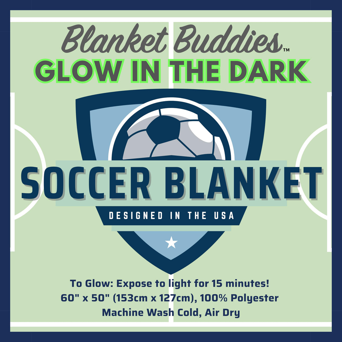 Bright green Blanket Buddies blanket matches youth team gear