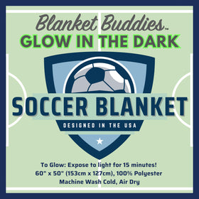 Bright green Blanket Buddies blanket matches youth team gear