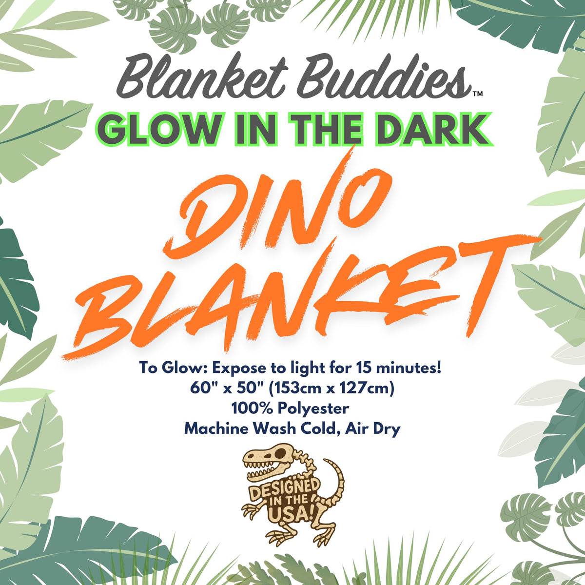 Blanket Buddies velociraptor detail brings adventurous flair to bedtime.