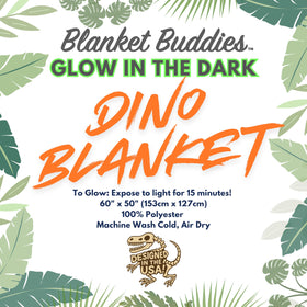 Blanket Buddies velociraptor detail brings adventurous flair to bedtime.