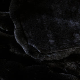 BlanketSolution fluffy furry black throw gift-ready presentation