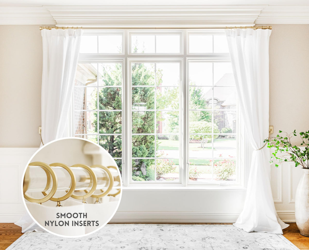 BLASTHOME curtain rings with removable nylon inserts for smooth glide