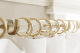 BLASTHOME 18-ring set for two standard curtains on a rod
