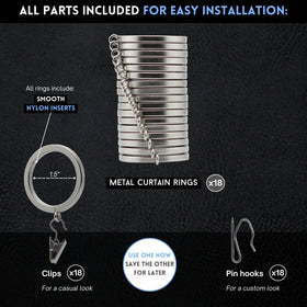 BLASTHOME rings with clips for versatile curtain hanging