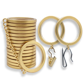 BLASTHOME luxury brushed-gold curtain rings for two standard drapes