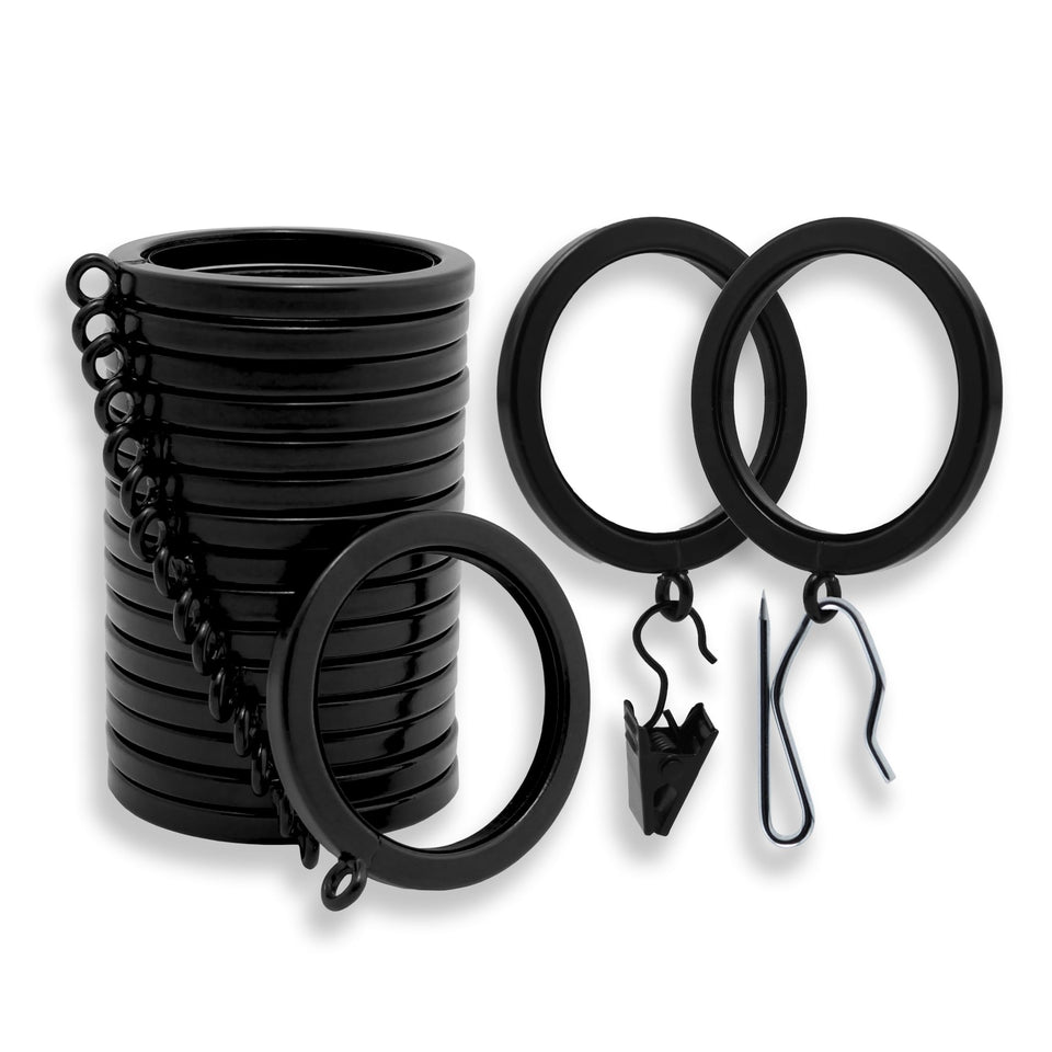 BlastHome luxury curtain rings in tuxedo black for a premium, modern look.
