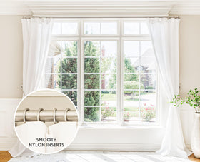 BLASTHOME curtain rings showing removable nylon insert for easy replacement