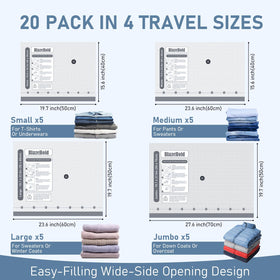 BlazeHold jumbo bag in use to minimize luggage bulk on vacations.