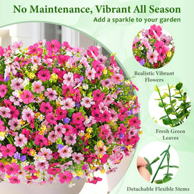 BLEUM CADE outdoor flowers: hanging basket display with lifelike color and form.