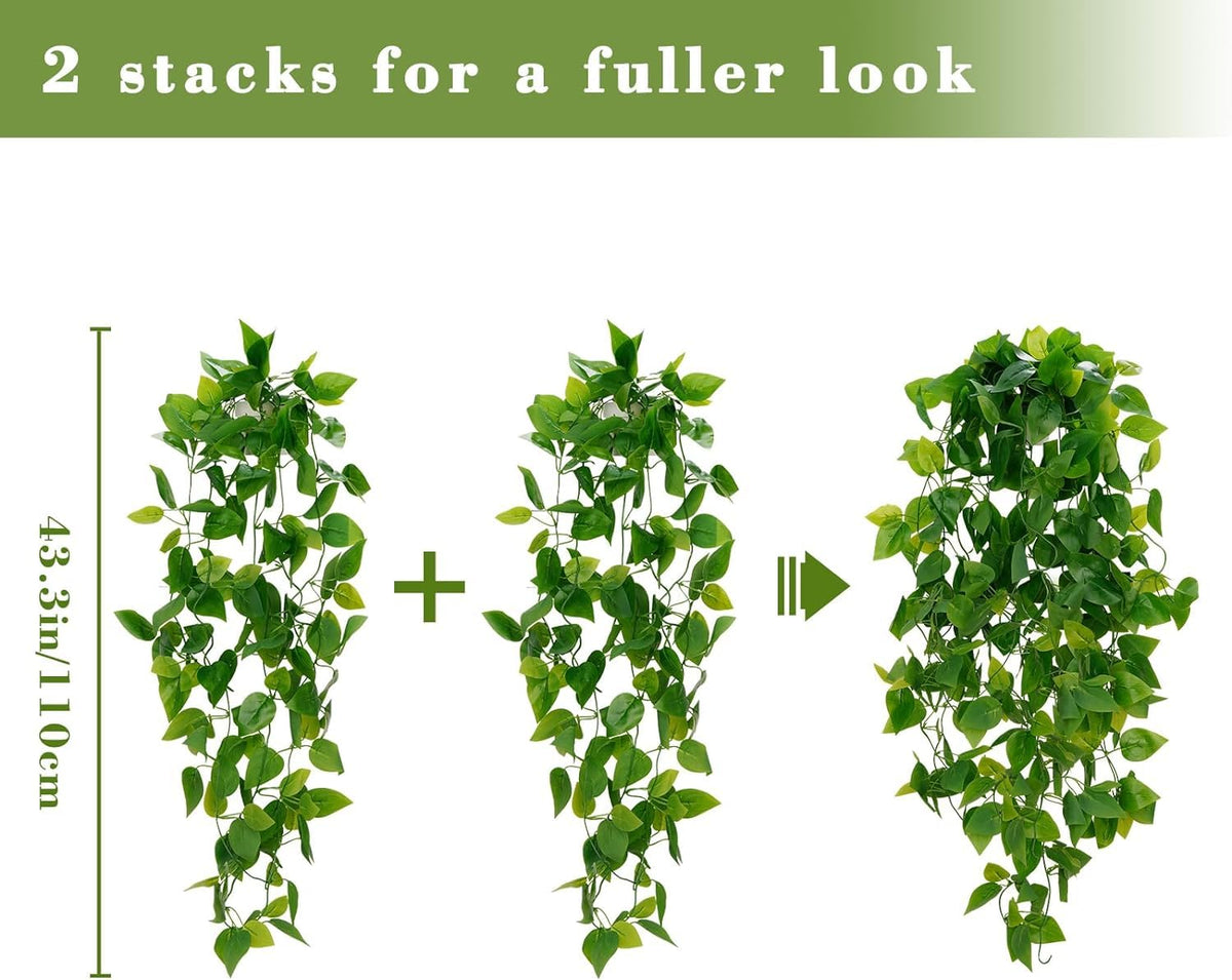 BLEUM CADE artificial pothos on wall display adds lifelike greenery to any room.