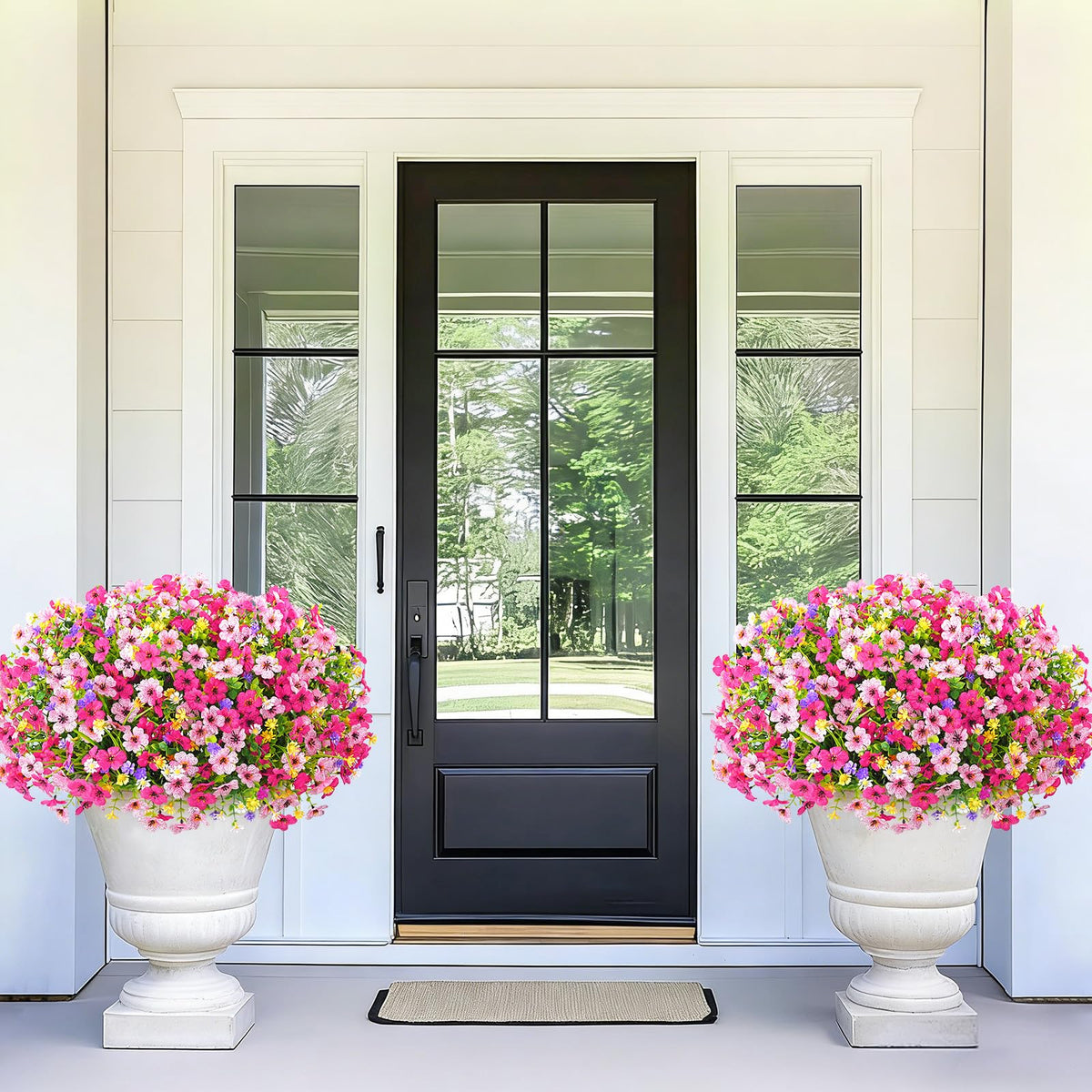 BLEUM CADE boxwood greenery bundle adds evergreen texture to patios.