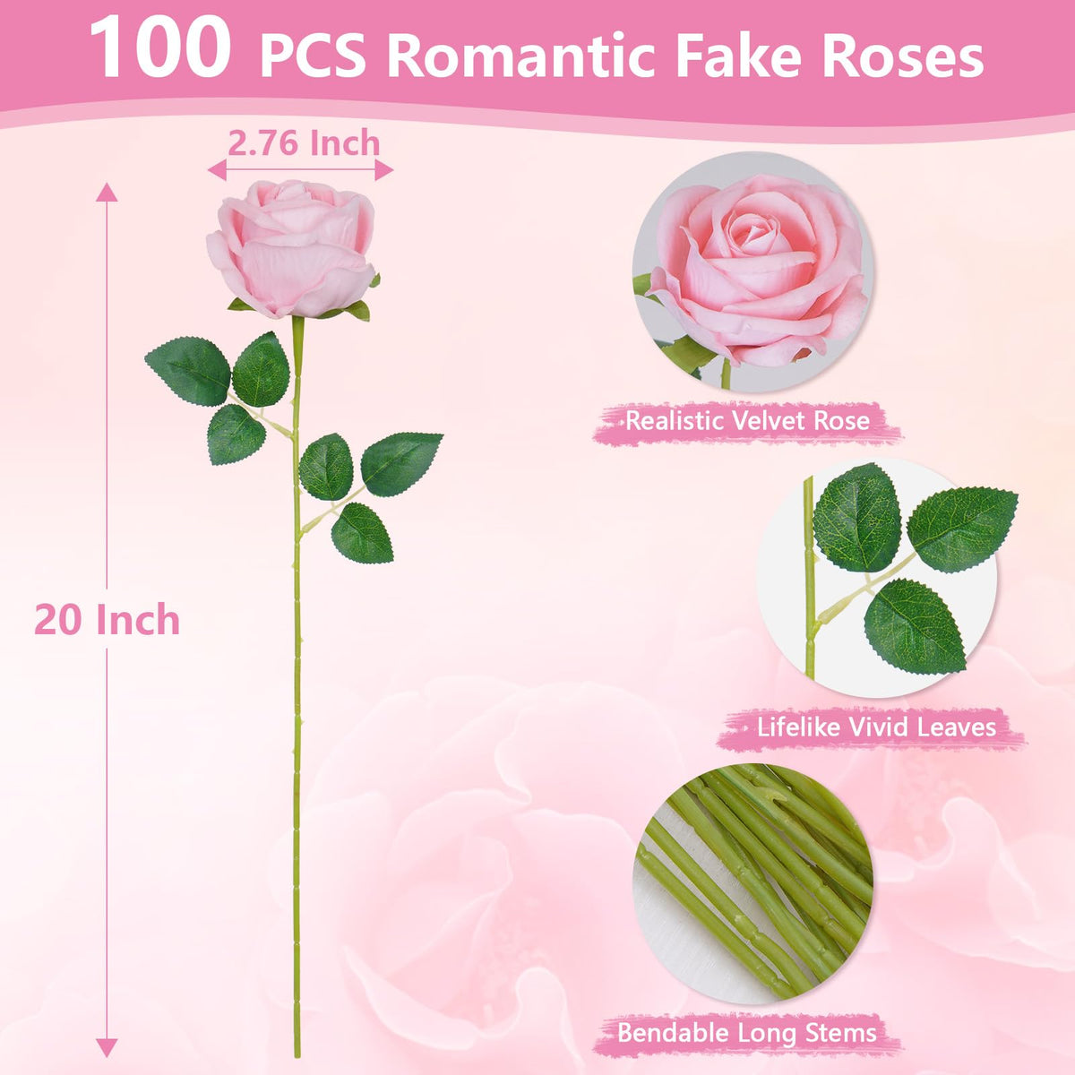 BLEUM CADE bulk 100-pc roses for gift bundles and events.